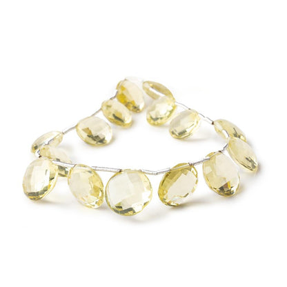 10-12mm Lemon Quartz Top Drilled Faceted Coin Beads 7 inch 15 pieces