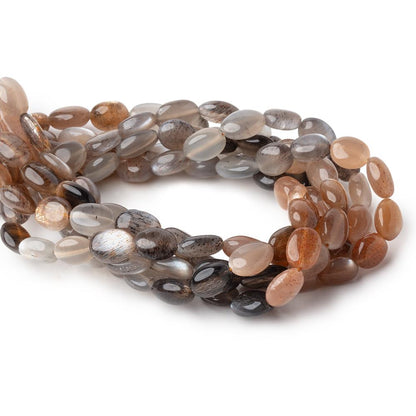 10-12mm Sunstone & Moonstone Plain Oval Beads 9 inch 23 pieces