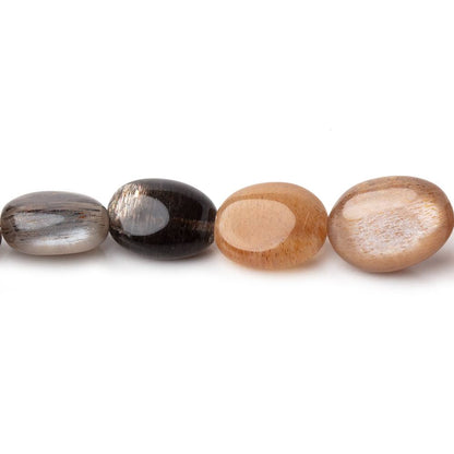 10-12mm Sunstone & Moonstone Plain Oval Beads 9 inch 23 pieces