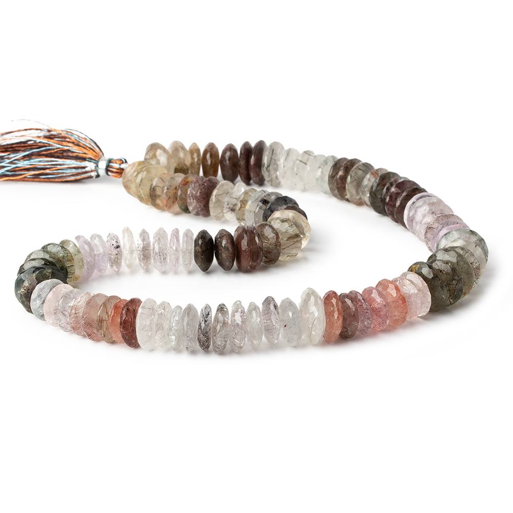 9mm Sagenetic Quartz German Faceted Rondelle beads 16 inches 112 pcs A grade