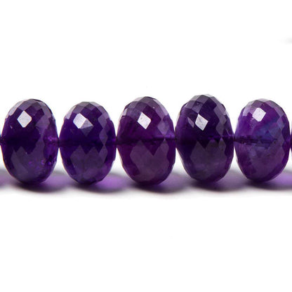 10-13mm Amethyst faceted rondelle beads 16 inch 56 pieces AAA