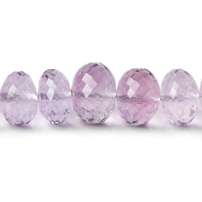 9.5-13mm Pink Amethyst Faceted Rondelle Beads 16 inch 51 pieces