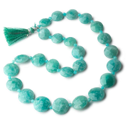 11-16mm Amazonite faceted coin beads 15 inch 25pcs