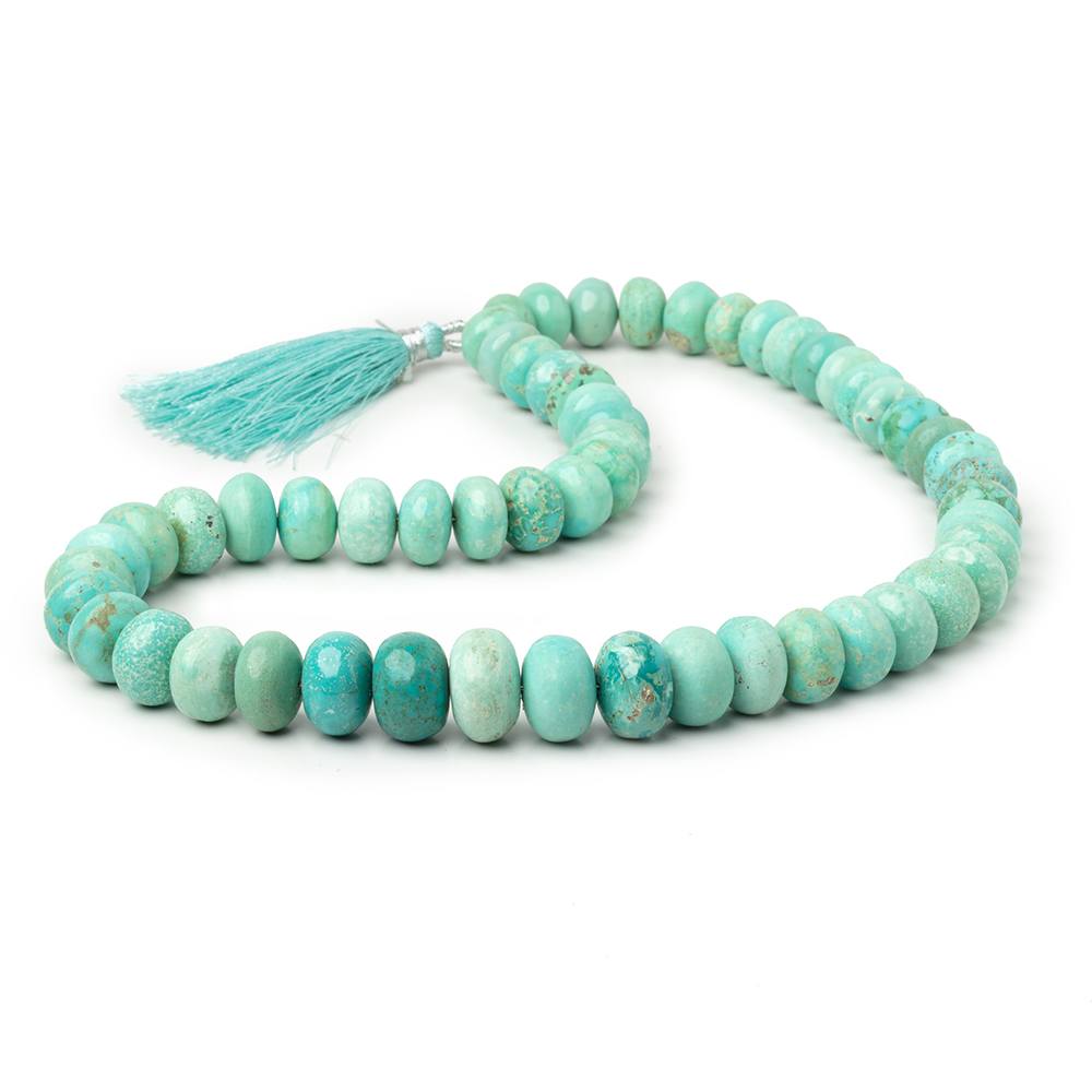 10-15mm Mongolian Turquoise Plain Rondelle Beads 18 inch 55 pieces