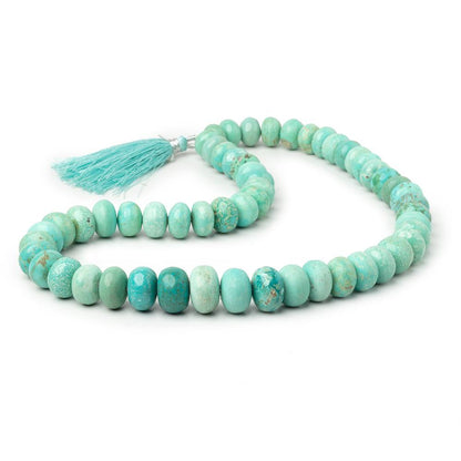 10-15mm Mongolian Turquoise Plain Rondelle Beads 18 inch 55 pieces