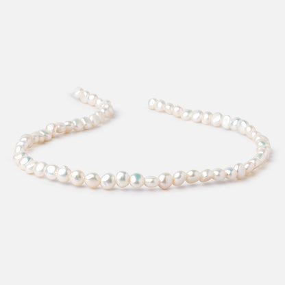 5-6mm Cream Baroque 2mm Large Hole Pearls 15 inch 64 pieces