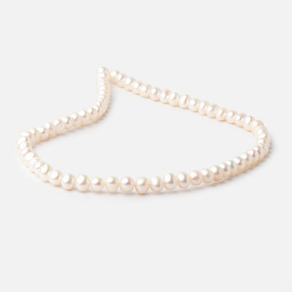 6x5-7x6mm Cream Rose' Off Round Freshwater Pearls 16 inch 71 pcs