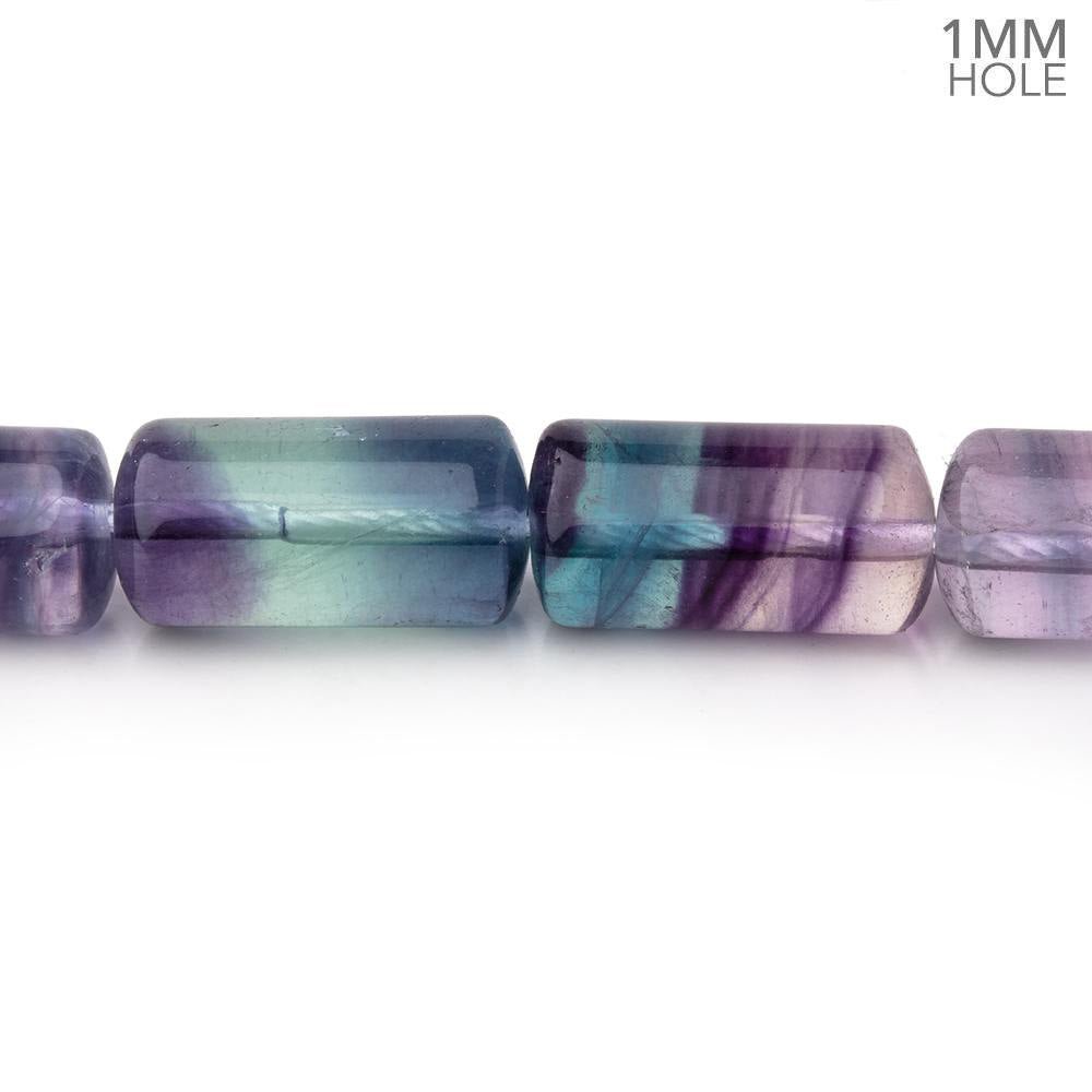 16-17mm Multi Color Fluorite Plain Tube Beads 15.5 inch 24 pieces AA