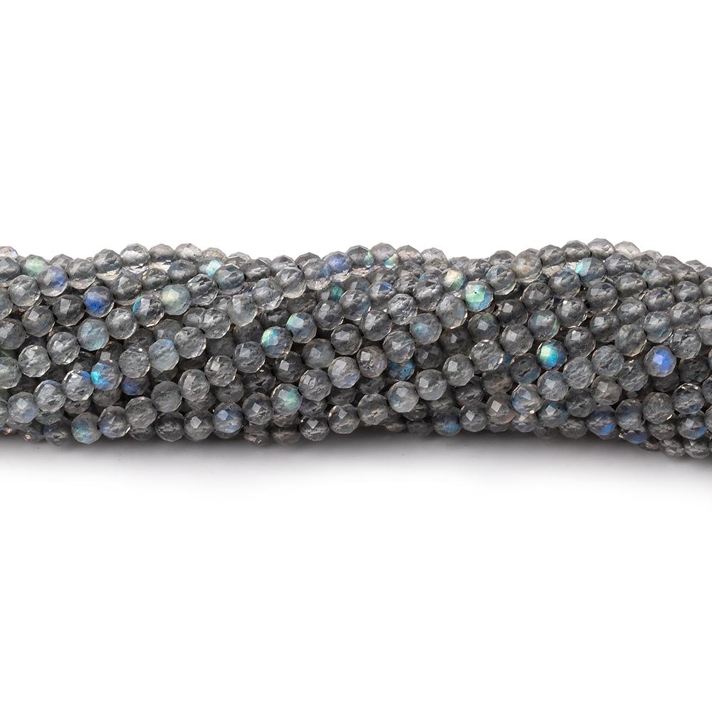 2.3mm Labradorite Micro Faceted Rounds 12.5 inch 136 beads
