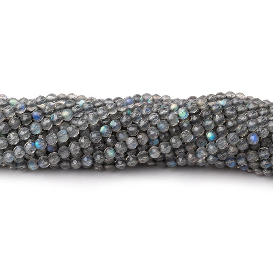 2.3mm Labradorite Micro Faceted Rounds 12.5 inch 136 beads