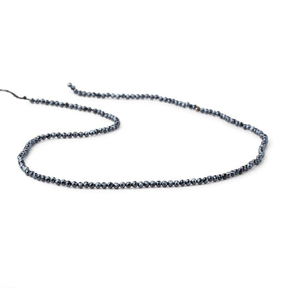 2mm Mystic Black Spinel micro-faceted rounds 13 inch 175 beads AAA