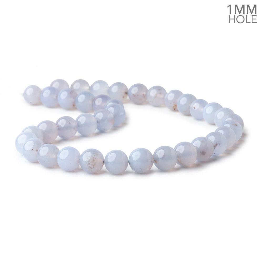 10.5mm Turkish Blue Chalcedony Plain Round Beads 15.5 inch 37 pieces