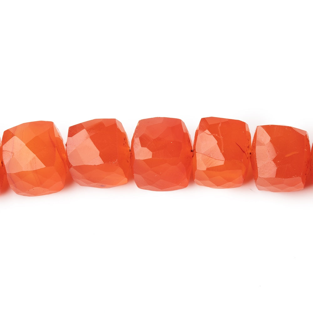8-8.5mm Carnelian faceted cube beads 8 inch 25 pieces