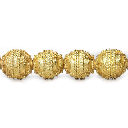 10mm 22kt Gold Plated Copper Bead Round Four Leaf tip 8 inch 18 pieces