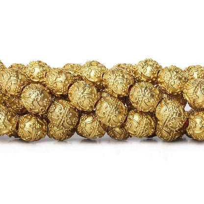 10mm 22kt Gold Plated Copper Bead Roval Victorian Swag 8 inch 18 pieces