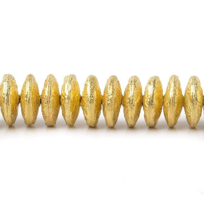 10mm 22kt Gold Plated Copper Disc with Crosshatch Pattern 8 inch 52 pieces