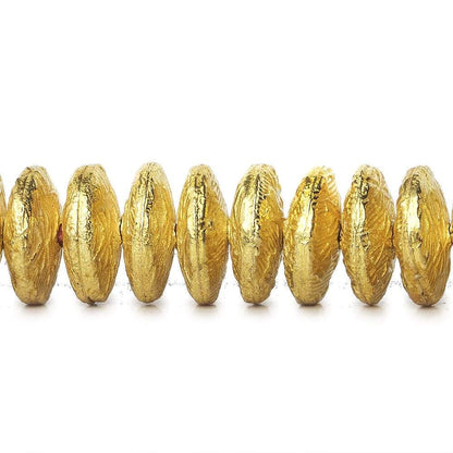 10mm 22kt Gold Plated Copper Disc with Crosshatch Pattern 8 inch 52 pieces