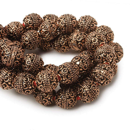 10mm Antiqued Copper Beads Roval Persian 8 inch 19 pcs