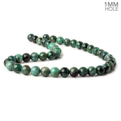 10mm Brazilian Emerald Plain Round Beads 16 inch 43 pieces 1mm Hole