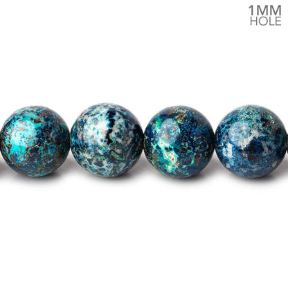 10mm Chrysocolla plain round large hole beads 15.5 inch 41 pieces A