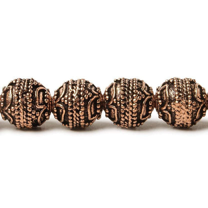 10mm Copper Bead Bead Round Four Leaf tip 8 inch 18 pcs