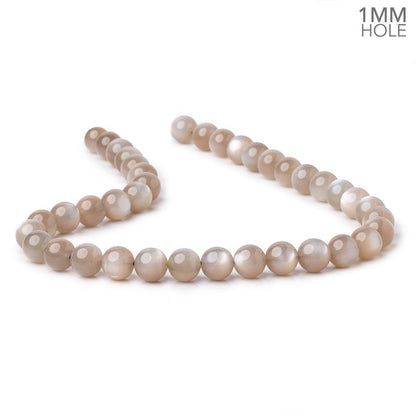 10mm Greige Moonstone Plain Round Beads 15.5 inch 39 pieces AAA 1mm Hole