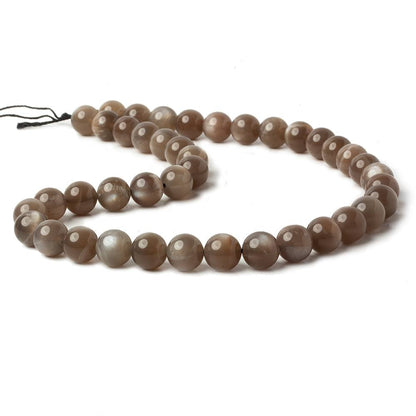 10mm A Grade Grey & Brown Moonstone Plain Rounds 16 inch 41 beads