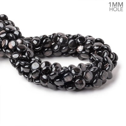10mm Hypersthene Plain Coin Beads 15.5 inch 40 pieces 1mm Drill Hole