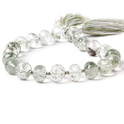 10mm Moss Quartz Faceted Rondelle 8 inch 21 pieces