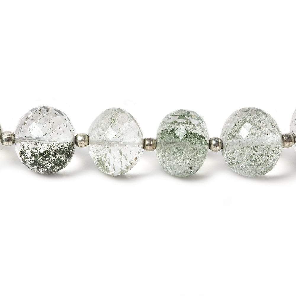 10mm Moss Quartz Faceted Rondelle 8 inch 21 pieces