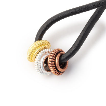 10mm Pinwheel Design Spacer Set of 10 Large Hole Beads