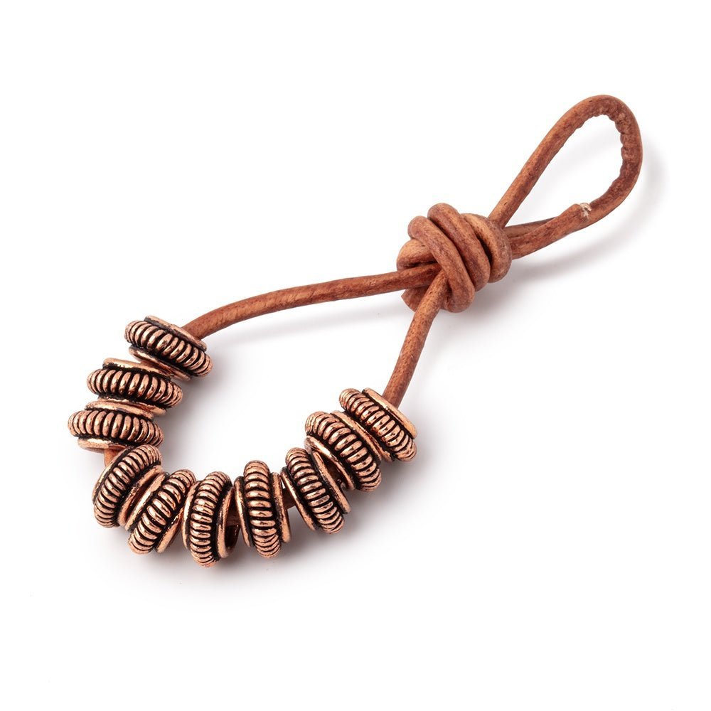 10mm Pinwheel Design Spacer Set of 10 Large Hole Beads