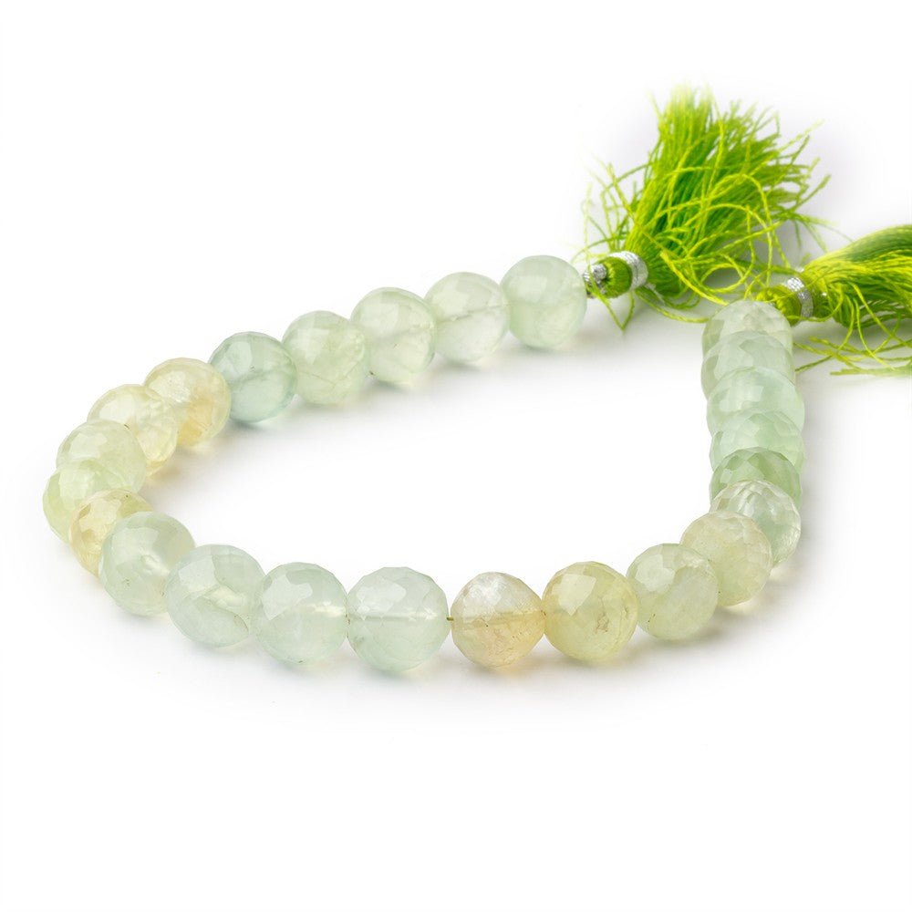 10mm Prehnite Faceted Round Beads 9 inch 24 pieces