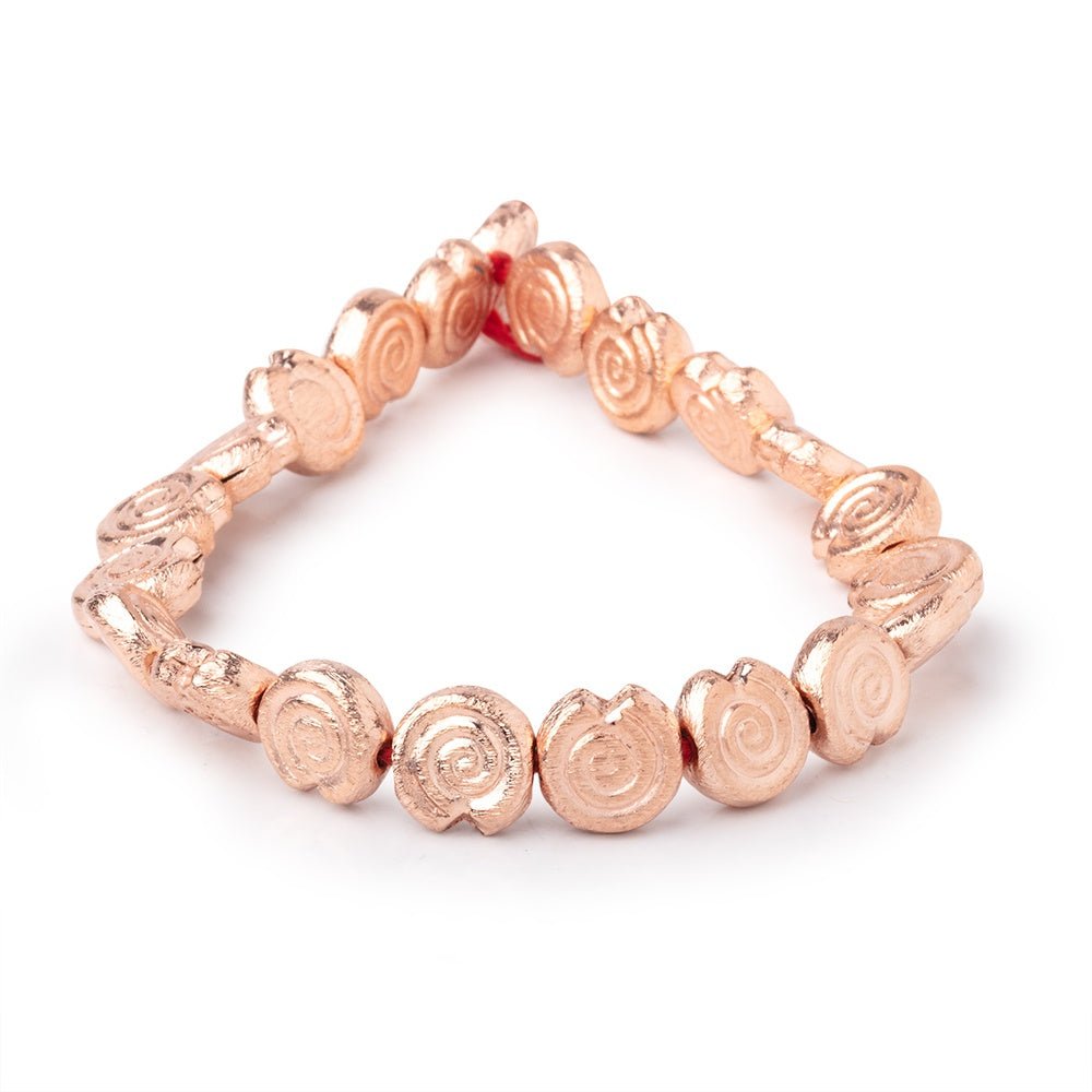 10mm Rose Gold plated Copper Spiral Beads 8 inch 21 pieces