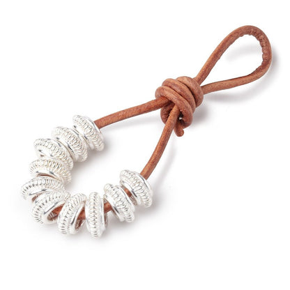 10mm Pinwheel Design Spacer Set of 10 Large Hole Beads