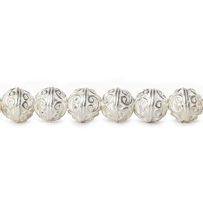 10mm Sterling Silver Plated Copper Simple Swirl Round 8 inch 21 Beads
