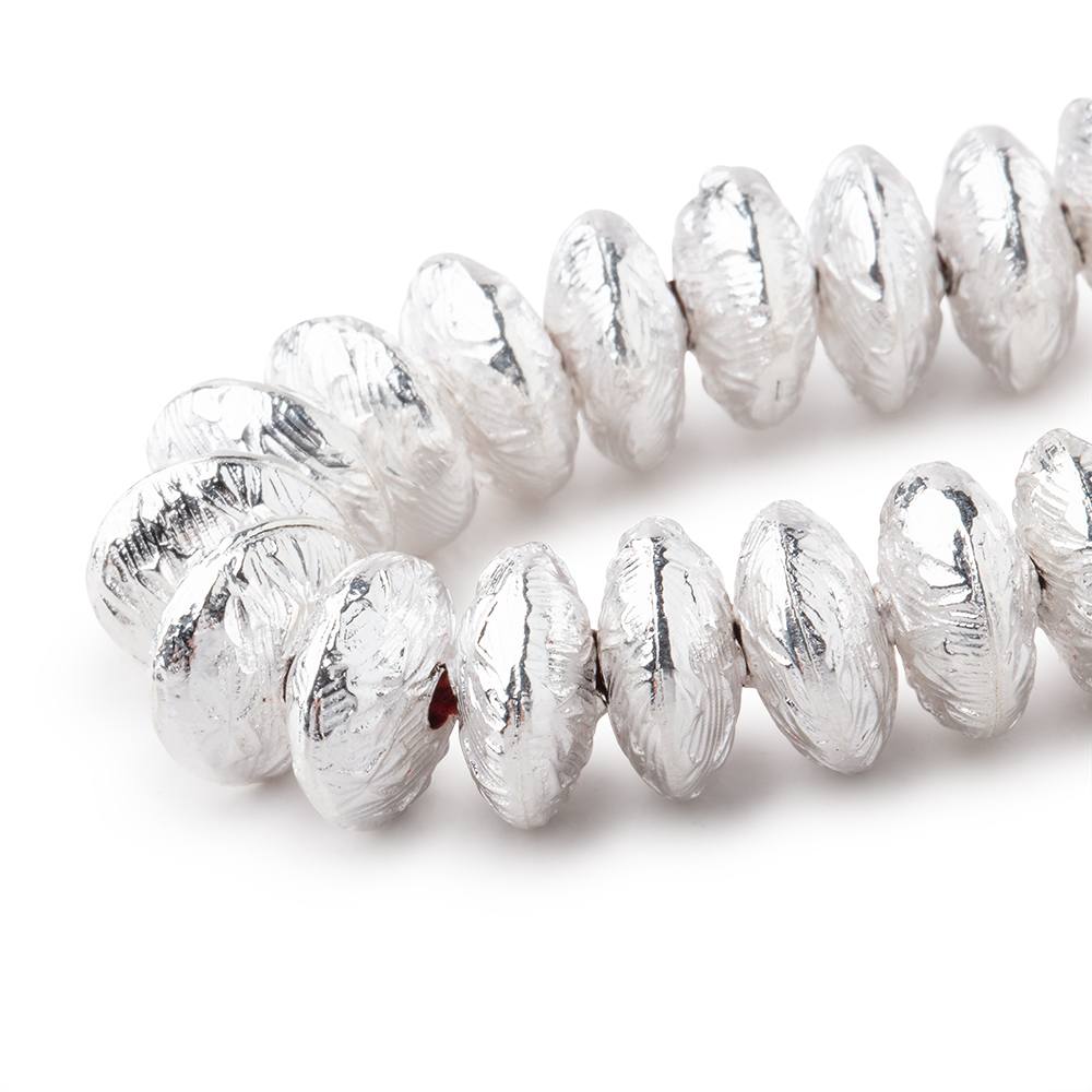 10mm Sterling Silver plated Copper Disc Beads 8 inch 40 pieces