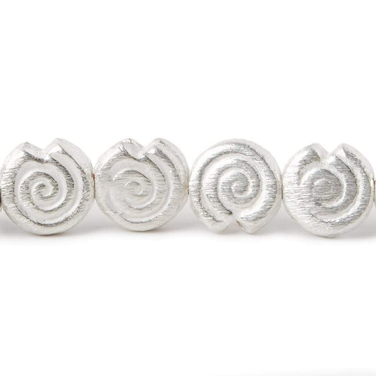 10mm Sterling Silver plated Copper Spiral Beads 8 inch  21 pieces