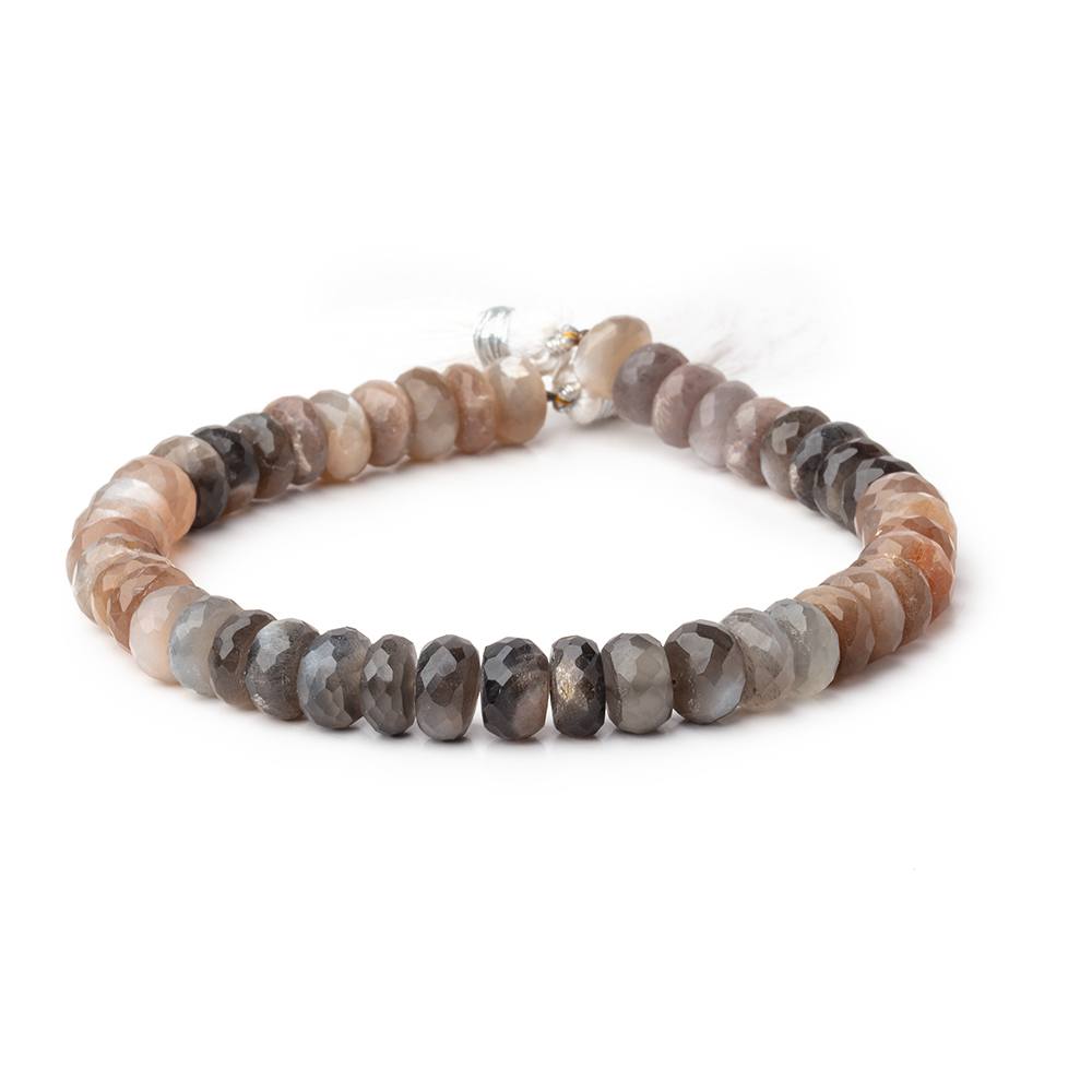 10mm Sunstone & Moonstone Faceted Rondelle Beads 10 inch 45 pieces