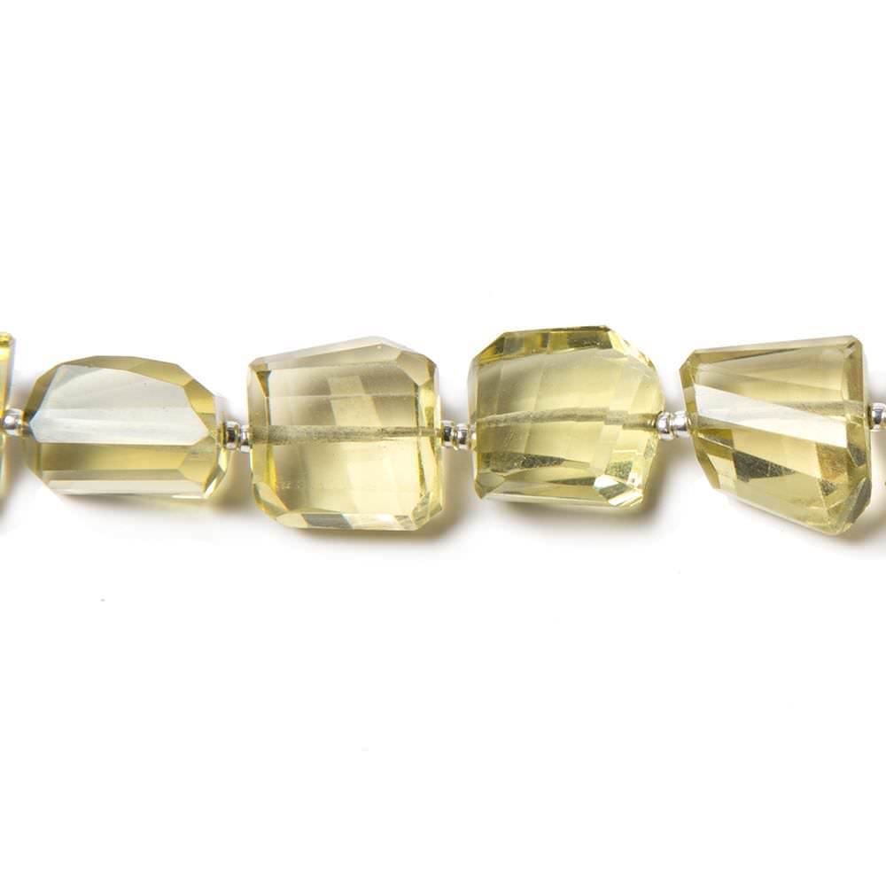 10x10-11x11mm Lemon Quartz step faceted nugget beads 8 inch 17 pieces