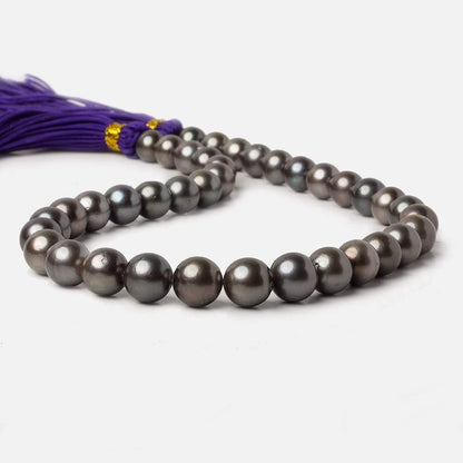 10x10-11x11mm Peacock Tahitian Round Saltwater Pearls 16 inch 38 pieces A