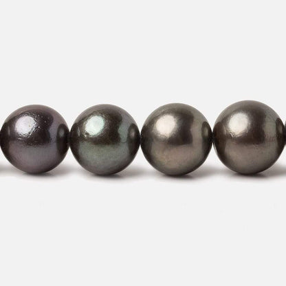 10x10-12x11.5mm Peacock Tahitian Round Saltwater Pearls 16 inch 38 pieces A
