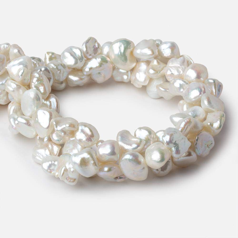 10x10-12x11mm Off White side drill Keshi Freshwater Pearl 16 inch 40 pieces AAA