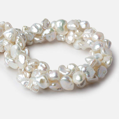 10x10-12x11mm Off White side drill Keshi Freshwater Pearl 16 inch 40 pieces AAA