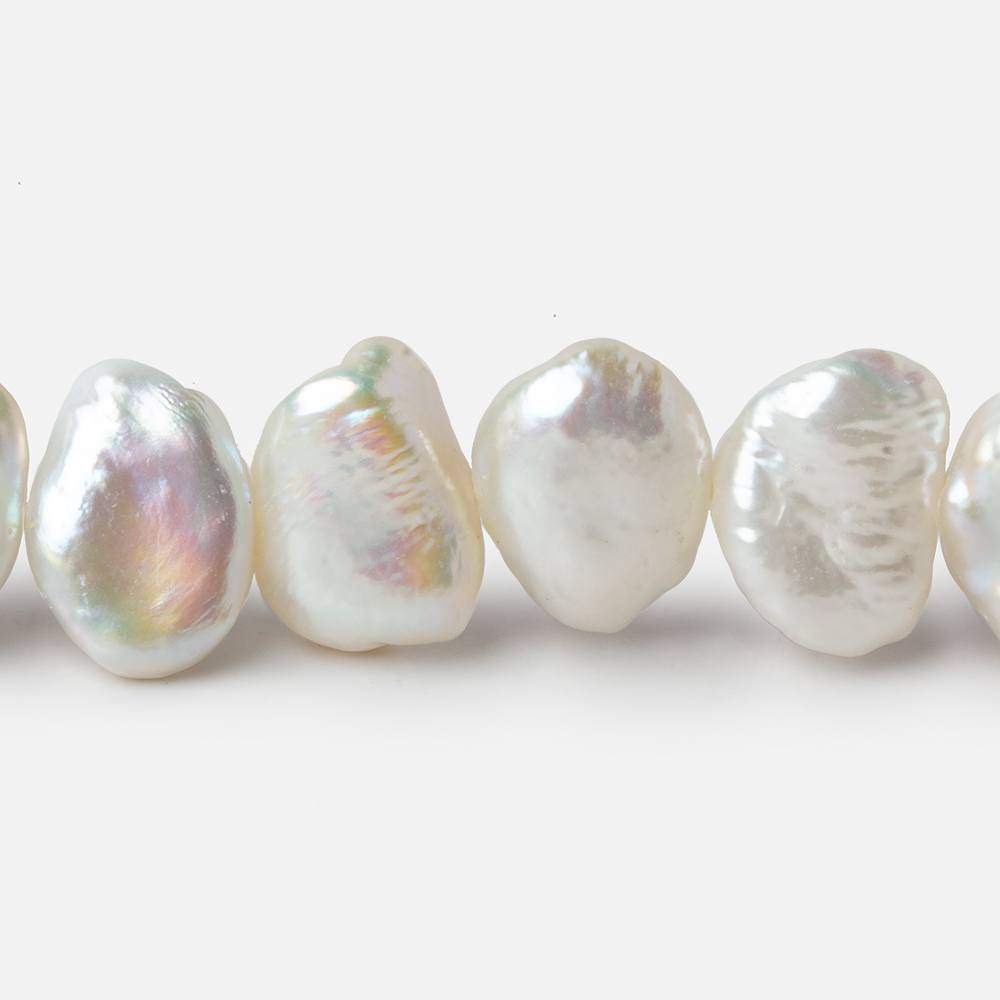 10x10-12x11mm Off White side drill Keshi Freshwater Pearl 16 inch 40 pieces AAA