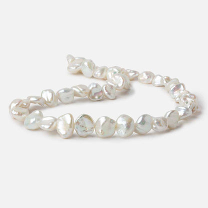 10x10-12x11mm Off White side drill Keshi Freshwater Pearl 16 inch 40 pieces AAA