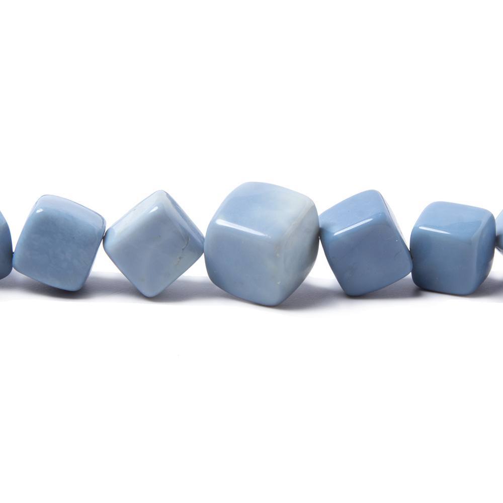Owyhee Denim Blue Opal plain cube beads 18 inch 44 pieces