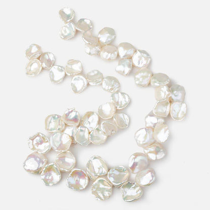 10x10-16x14mm Rose' Off White top drilled Keshi Freshwater Pearls AAA 15.5 inch 48 pcs