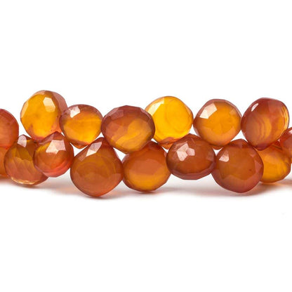 10x10mm Golden Amber Chalcedony faceted hearts 8 inch 40 pcs