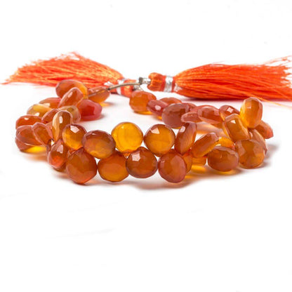 10x10mm Golden Amber Chalcedony faceted hearts 8 inch 40 pcs